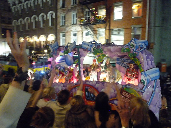 the night of floats, beads, lights, and noise..